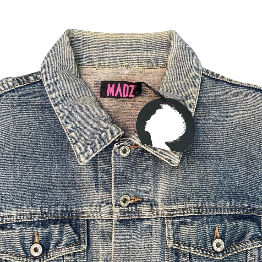 Diesel x Madz tattoo Custom Denim Jacket XXL Rock Gothcore Bikercore Plus Size - Picture 7 of 17